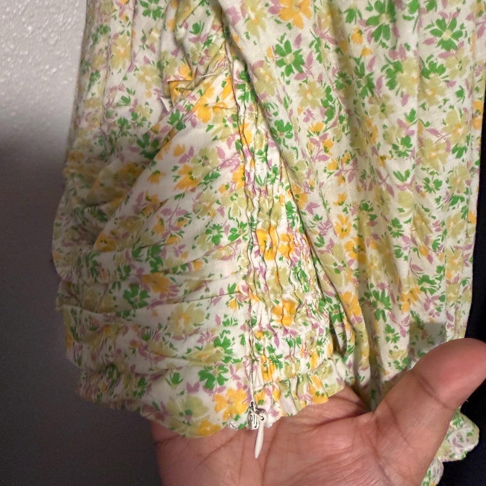 Lost + Wander Floral Wrap Blouse in Yellow and Green - Picture 5 of 5